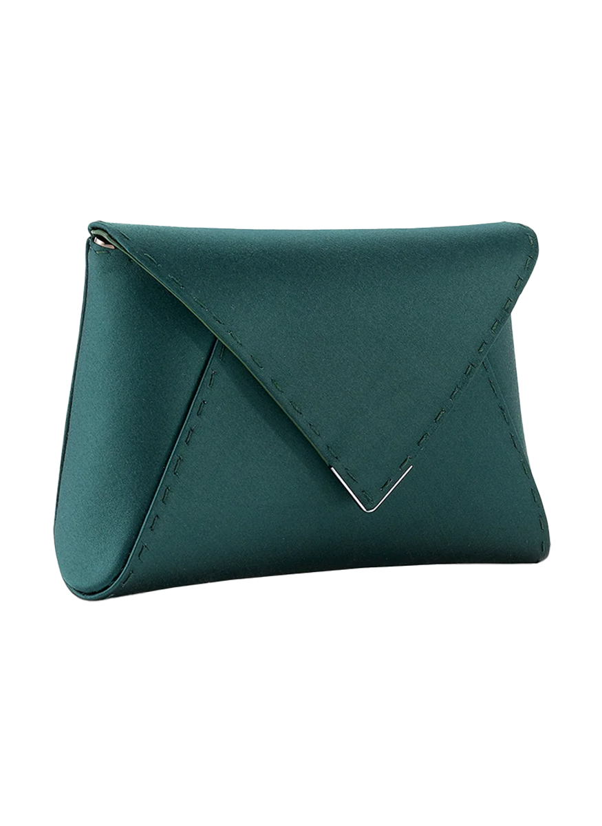 Lee Small Satin Clutch in Bohemian Emerald - Tyler Ellis
