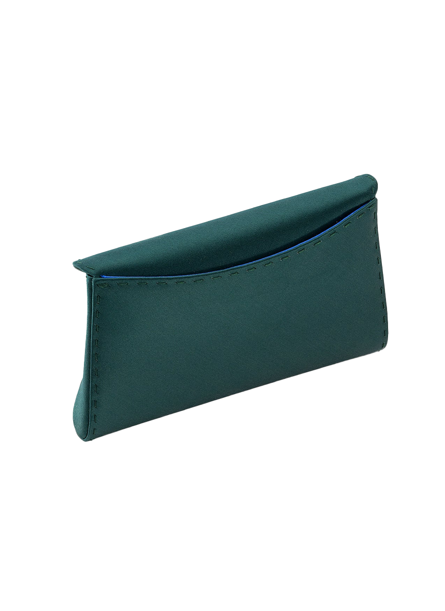Lee Small Satin Clutch in Bohemian Emerald - Tyler Ellis