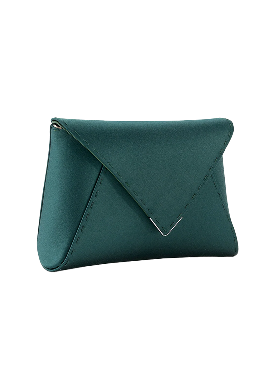 Lee Small Clutch in Bohemian Emerald Satin
