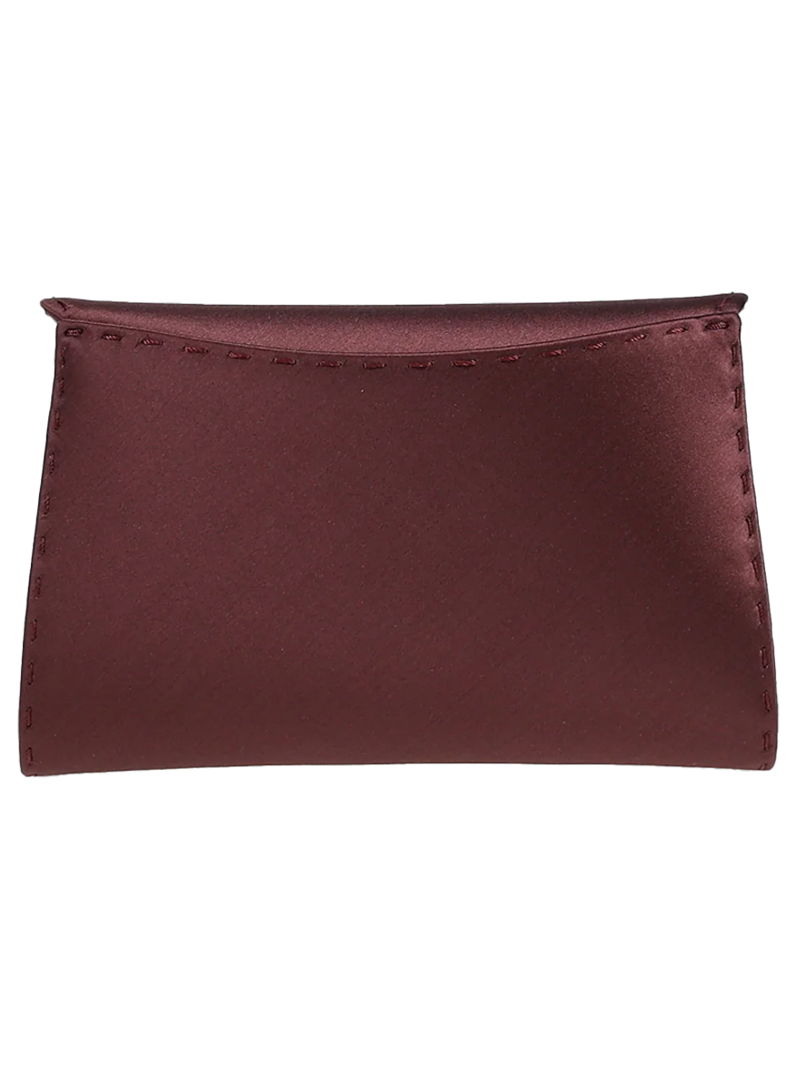 Lee Small Satin Clutch in Dark Chocolate - Tyler Ellis