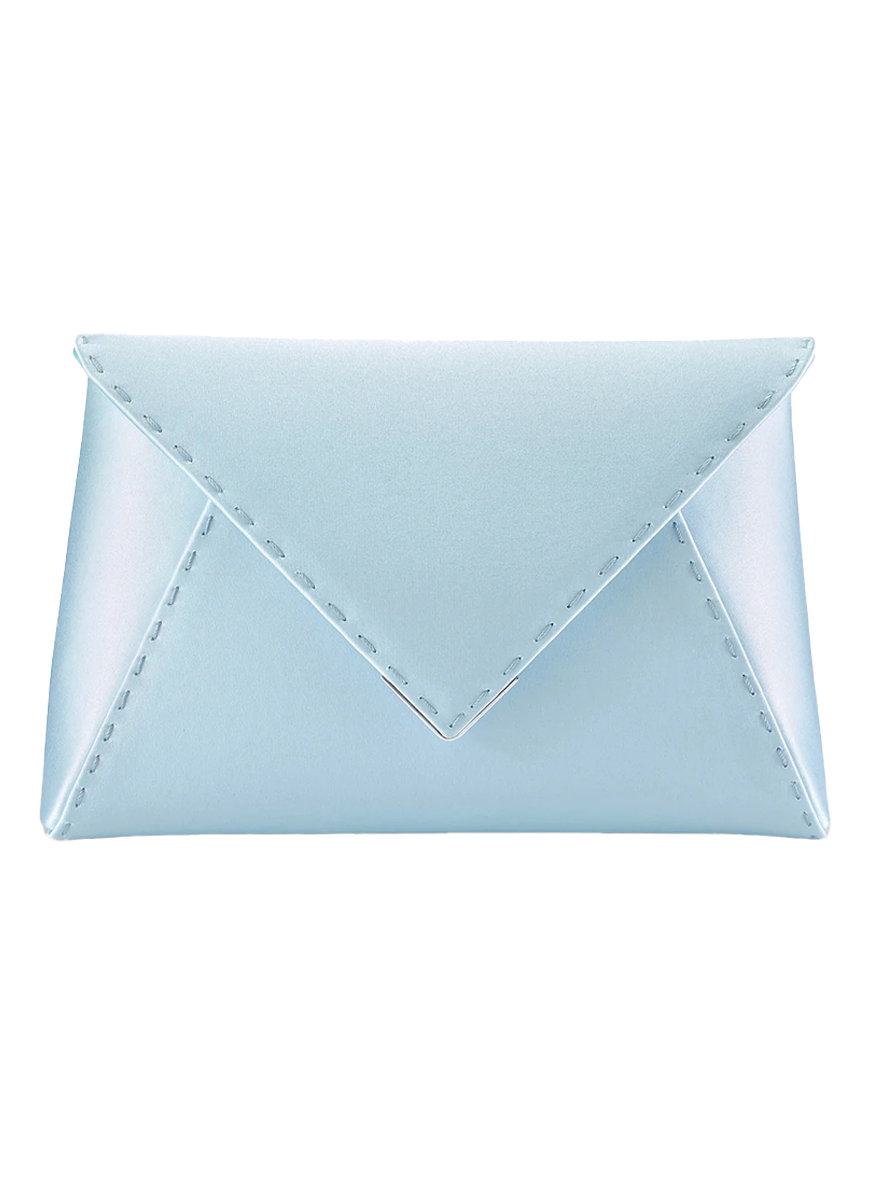 Lee Small Satin Clutch in Glacier Blue - Tyler Ellis