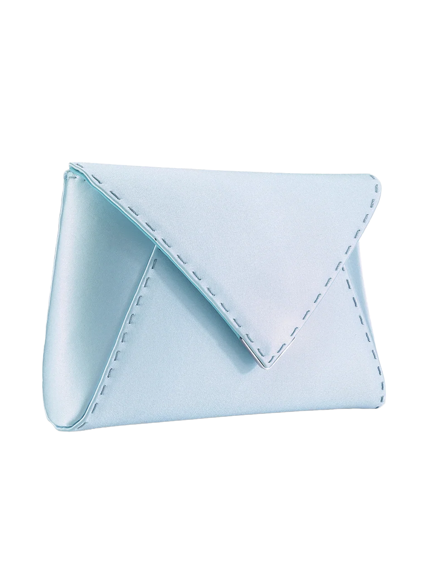 Lee Small Satin Clutch in Glacier Blue - Tyler Ellis