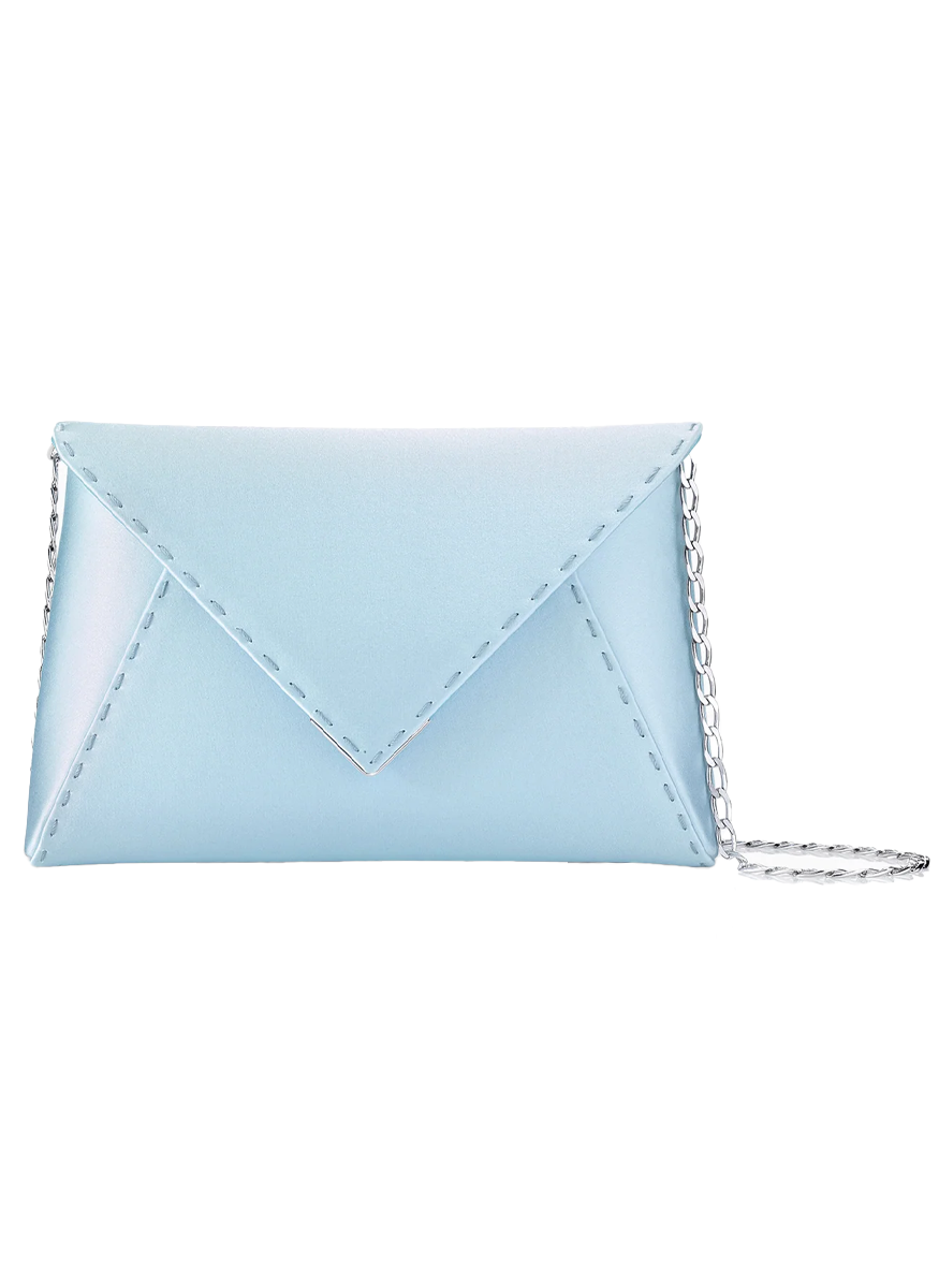 Lee Small Satin Clutch in Glacier Blue - Tyler Ellis
