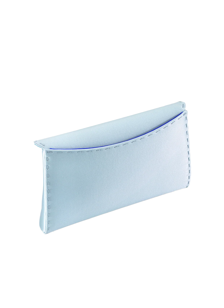 Lee Small Satin Clutch in Glacier Blue - Tyler Ellis