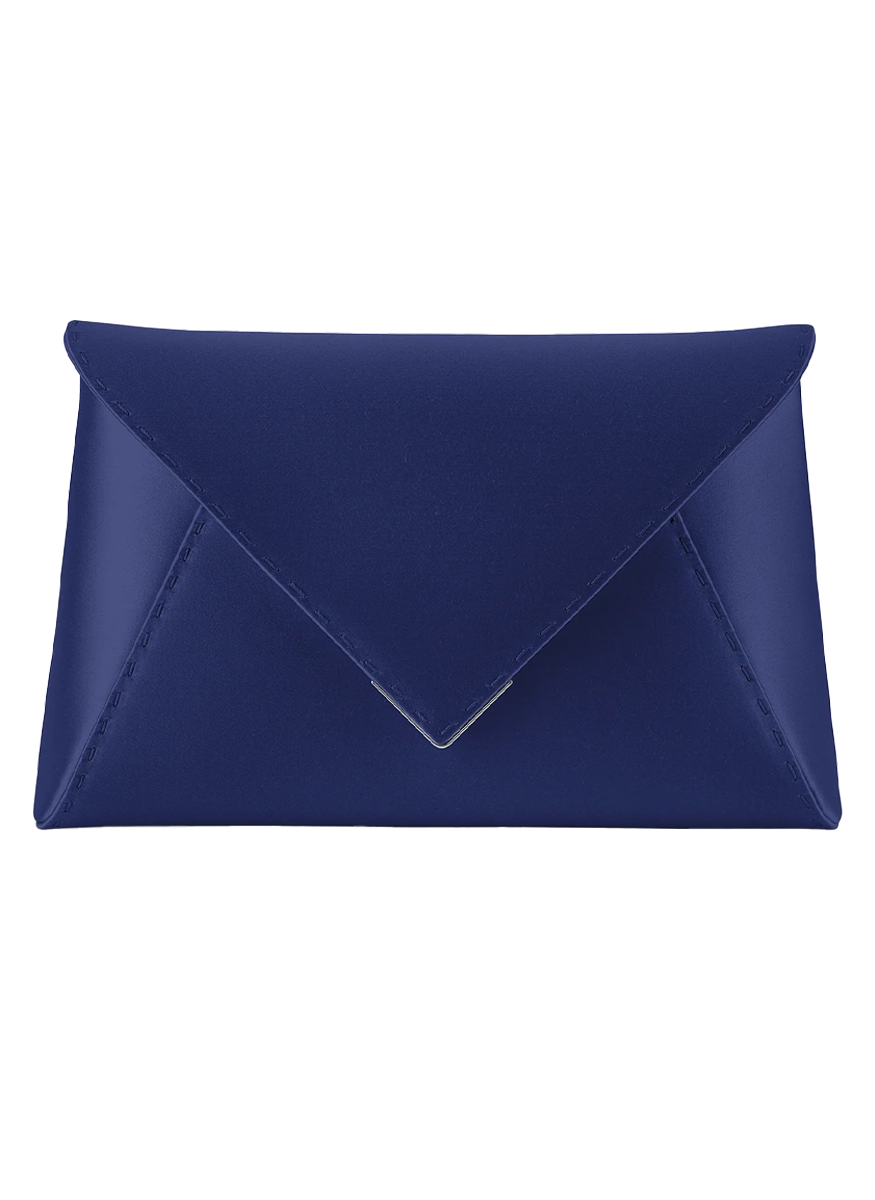 Lee Small Satin Clutch in Sapphire - Tyler Ellis