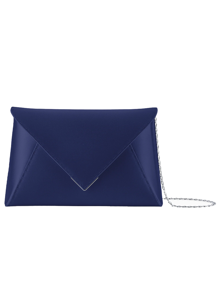 Lee Small Satin Clutch in Sapphire - Tyler Ellis