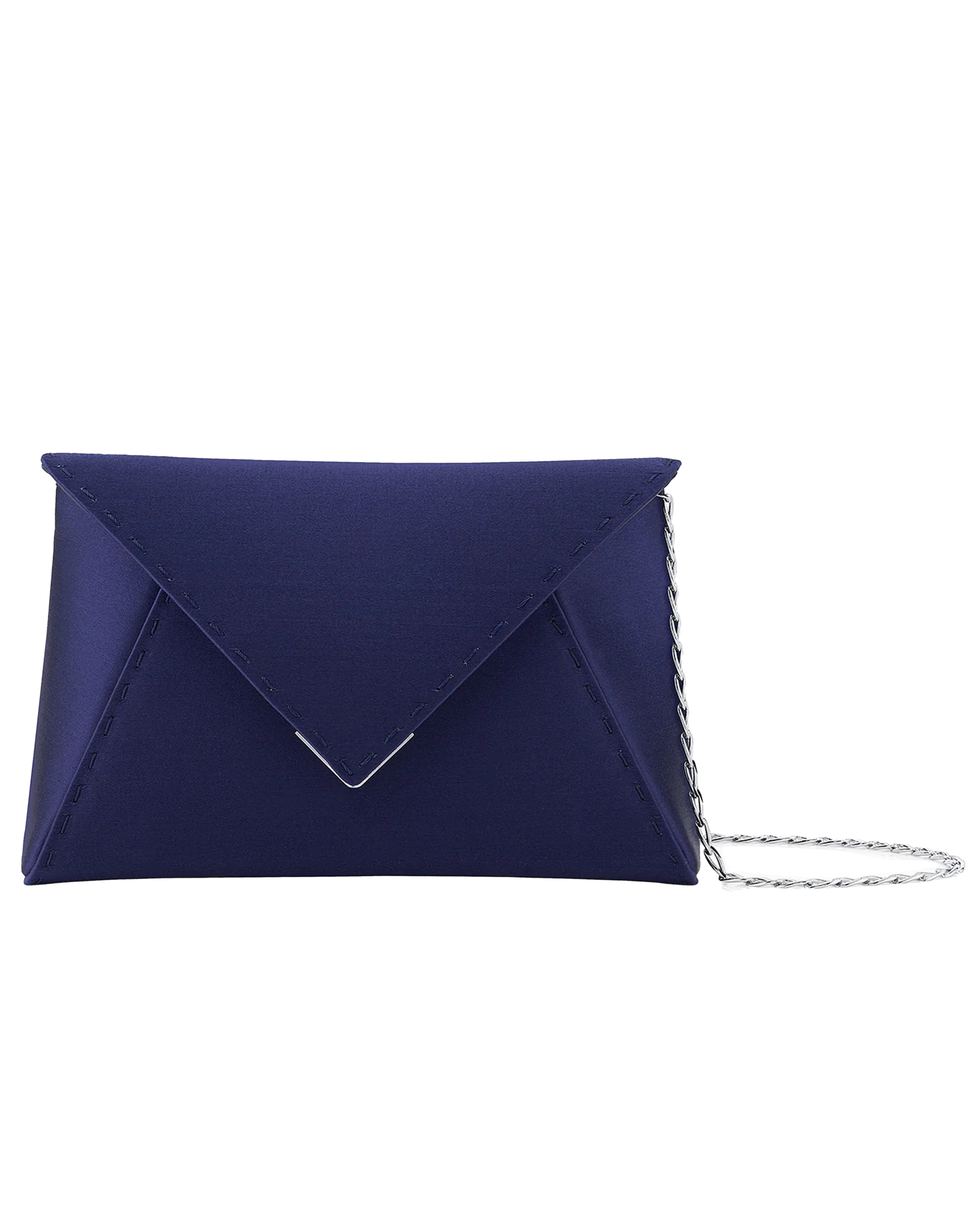 Lee Small Satin Clutch in Sapphire