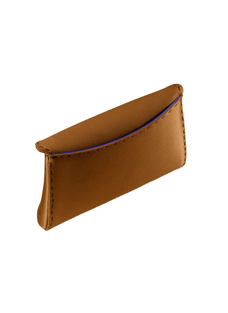 Lee Pouchet Small Satin Clutch in Mocha - Tyler Ellis