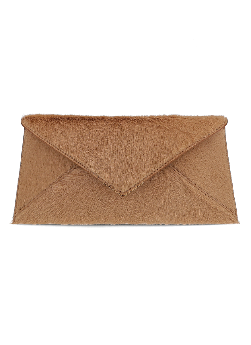 Lee Lineage Haircalf Clutch in Caramel - Tyler Ellis