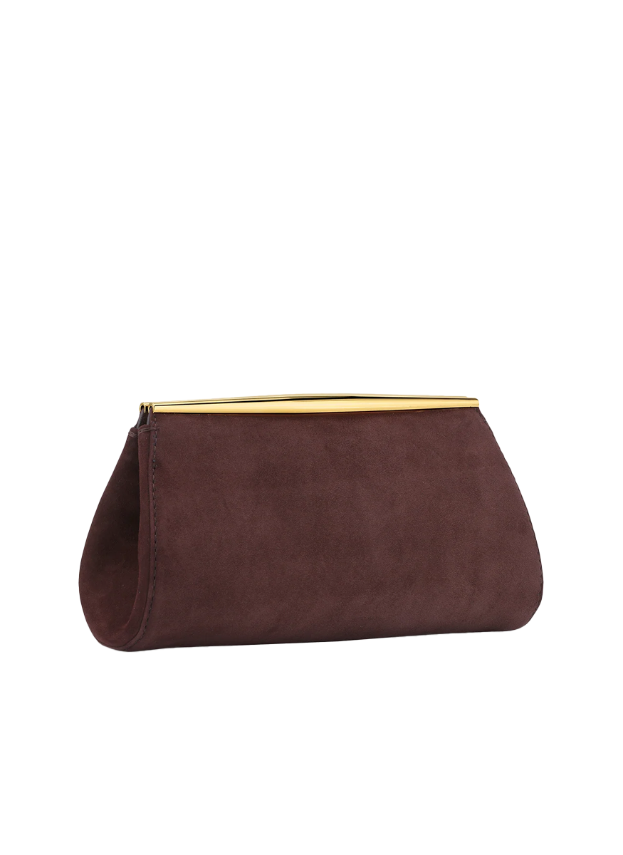 Suzannah Clutch in Mocha Suede - Tyler Ellis