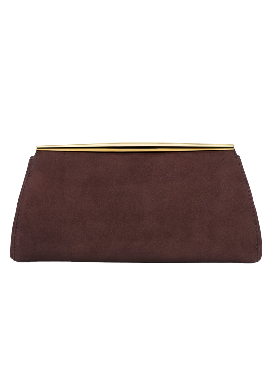 Suzannah Clutch in Mocha Suede