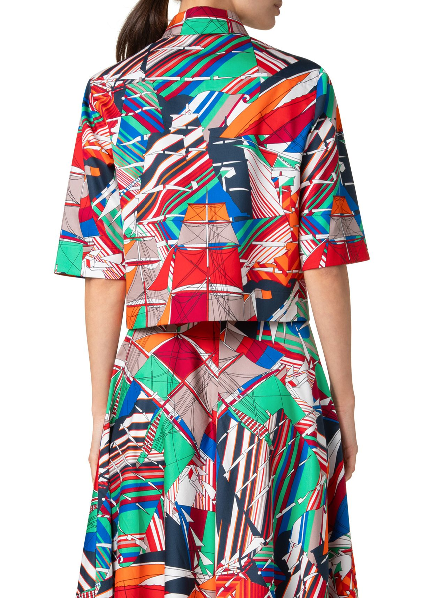 Sea Clipper Print Boxy Blouse - Akris Punto