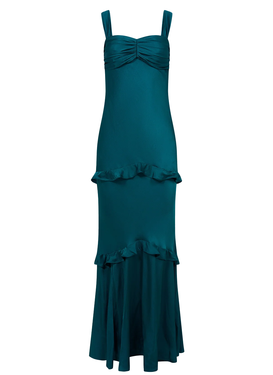 Selma Long Dress in Dark Teal