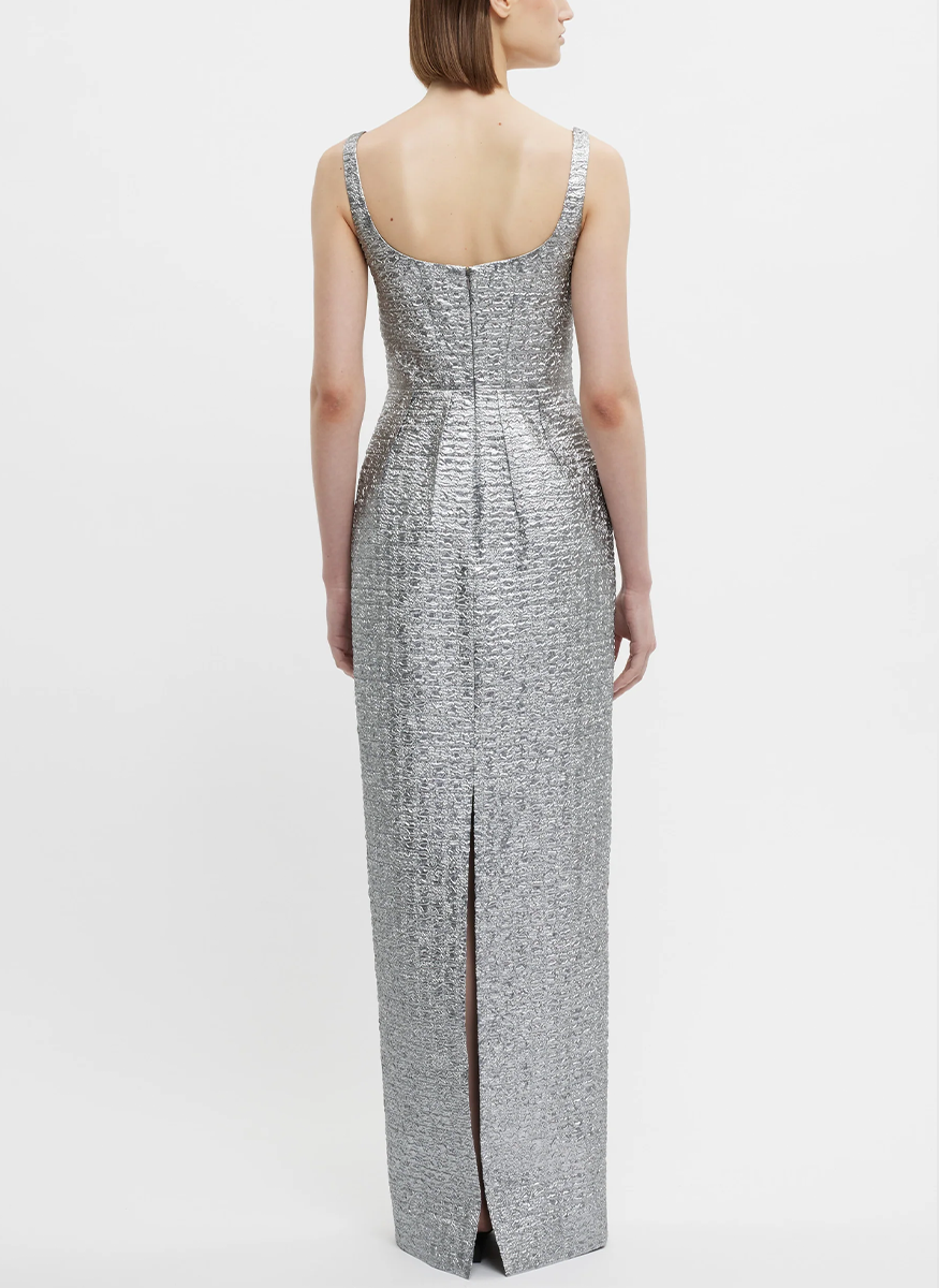 Sharon Metallic Seersucker Gown - Emilia Wickstead