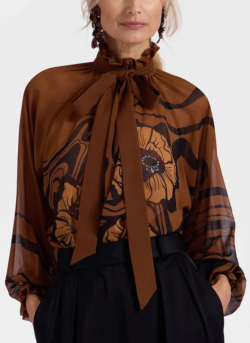 Cerere Blouse in Silk Chiffon - La DoubleJ