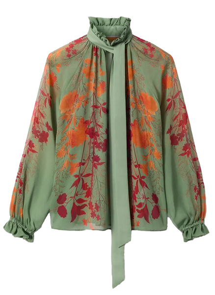 L'Appartement C/N Gahter Blouse  新品 SHI0086_SIL014WOD01_GR08_6_gra
