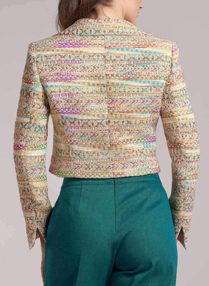 Short Tweed Jacket with Embroidery - Maison Common