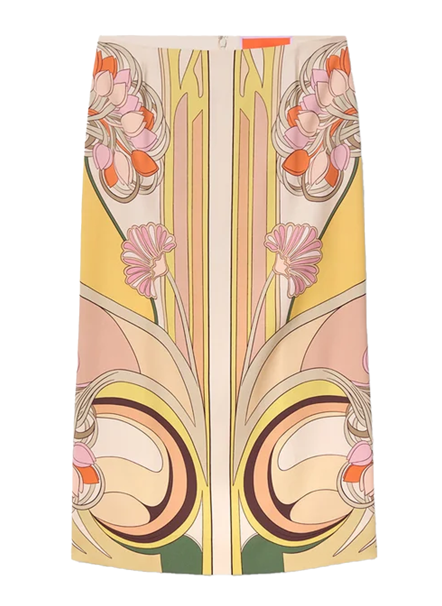 Pencil Skirt in Tulip Placée Pale Pink