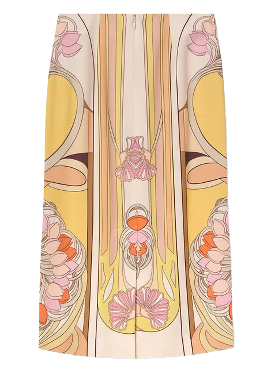 Pencil Skirt in Tulip Placée Pale Pink - La DoubleJ