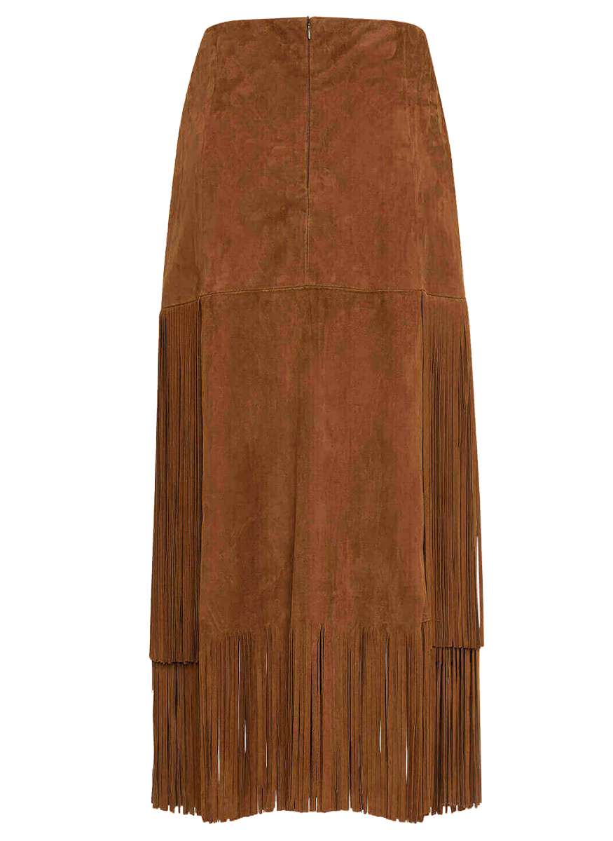 Fringed Suede Skirt