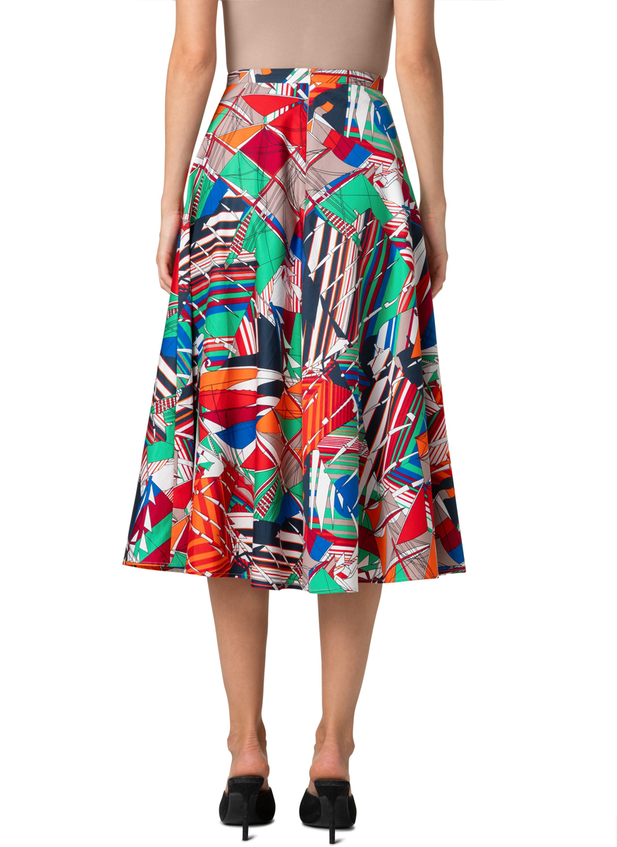 Sea Clipper Print Midi Skirt - Akris Punto