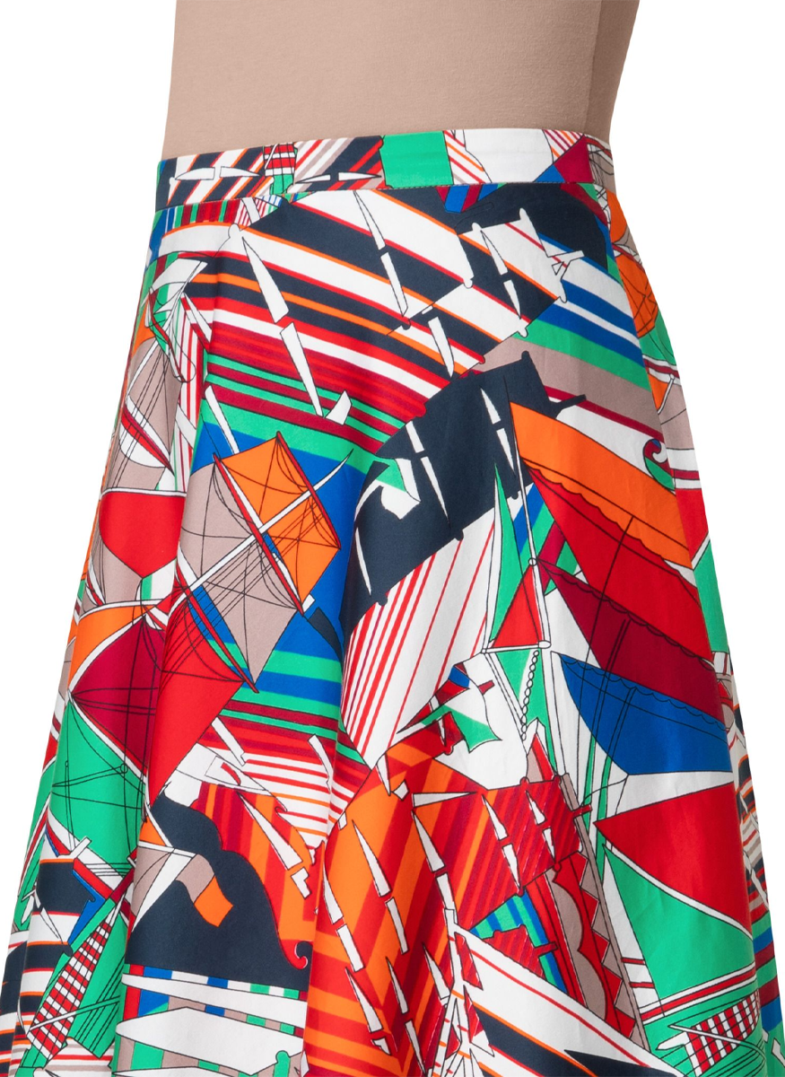 Sea Clipper Print Midi Skirt - Akris Punto