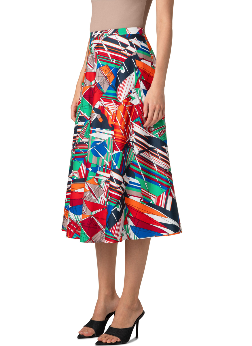 Sea Clipper Print Midi Skirt - Akris Punto