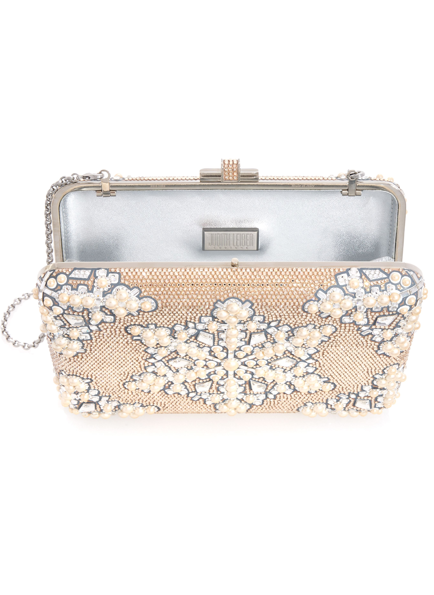 Pearly Snowflake Slim Slide Clutch