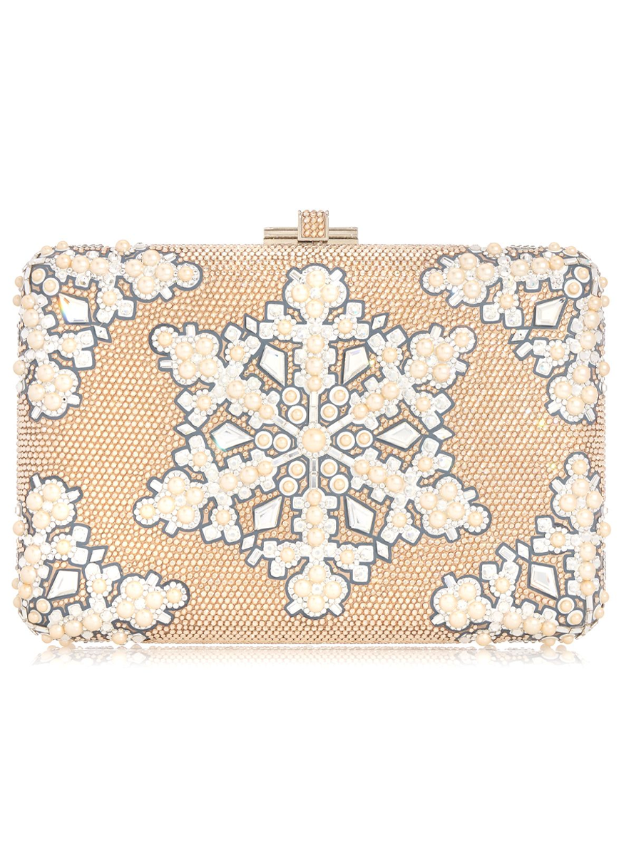 Pearly Snowflake Slim Slide Clutch