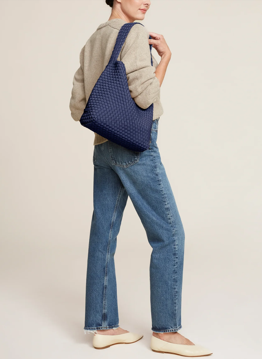 Nomad Medium Hobo in Ink Blue - Naghedi