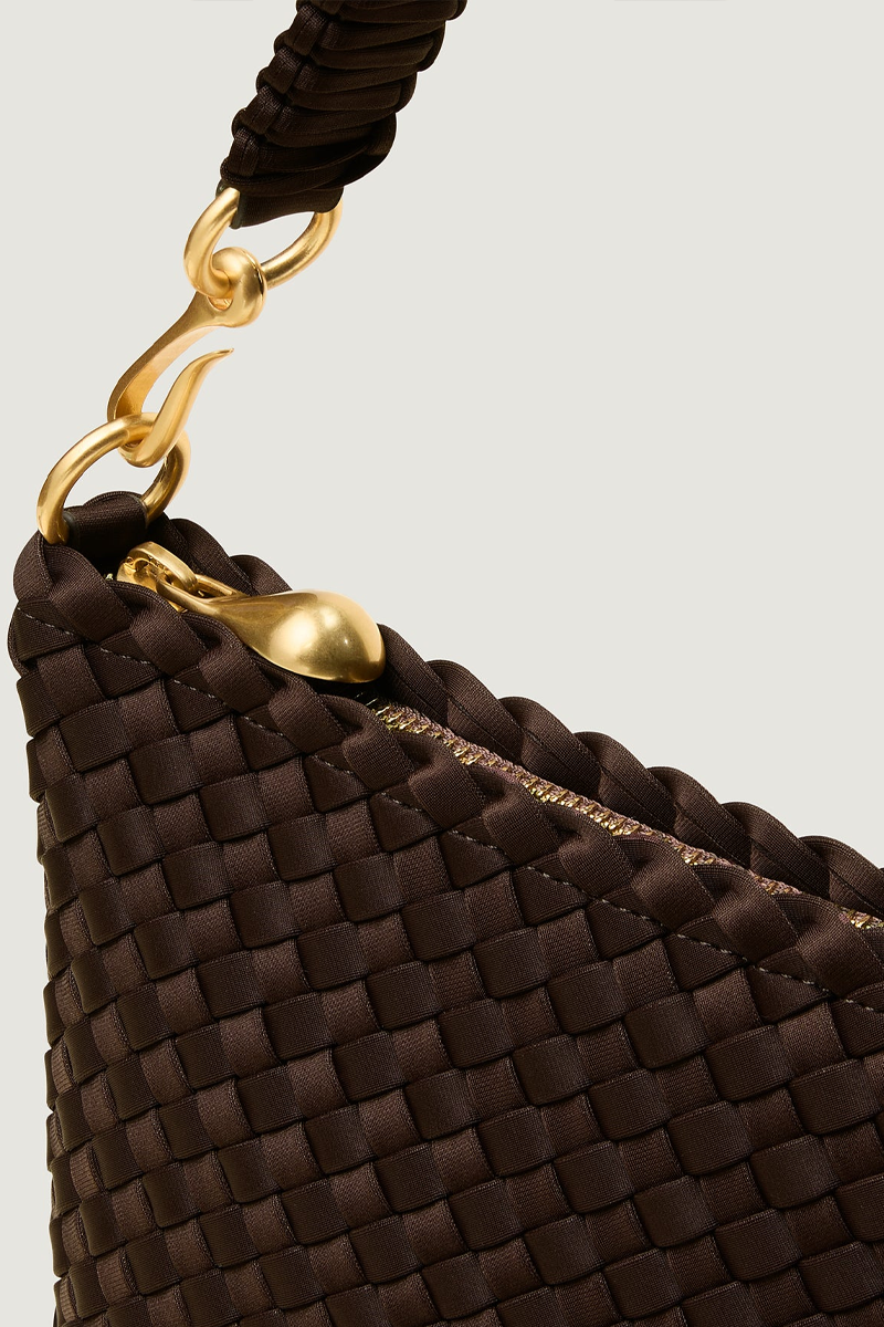 Porto Half-Moon Small Hobo in Chocolate - Naghedi