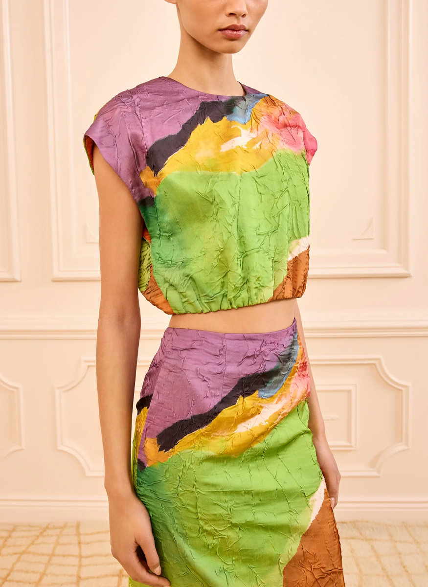 Gisella Satin Crop Top - Ulla Johnson
