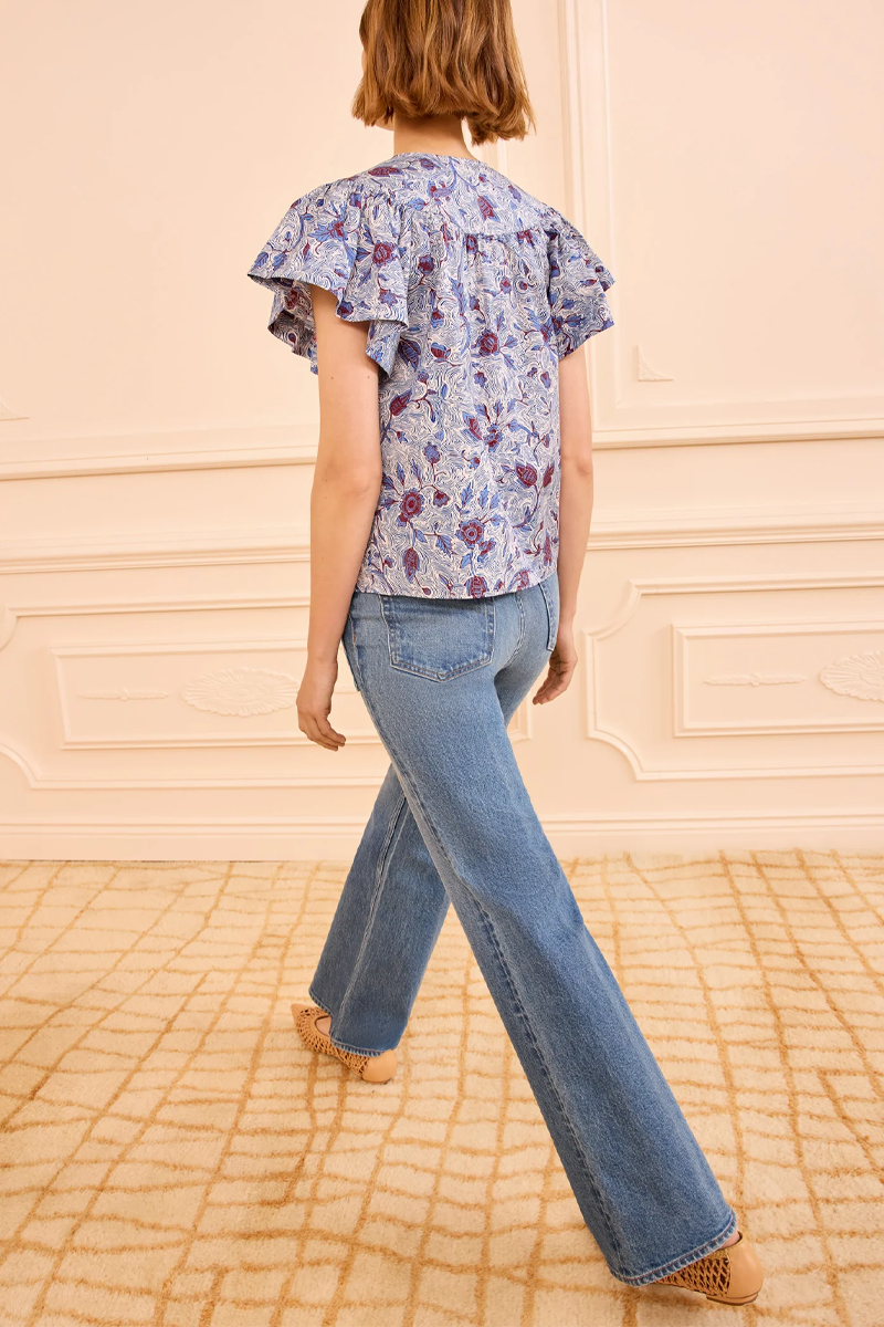 Perline Short Sleeve Cotton Blouse - Ulla Johnson