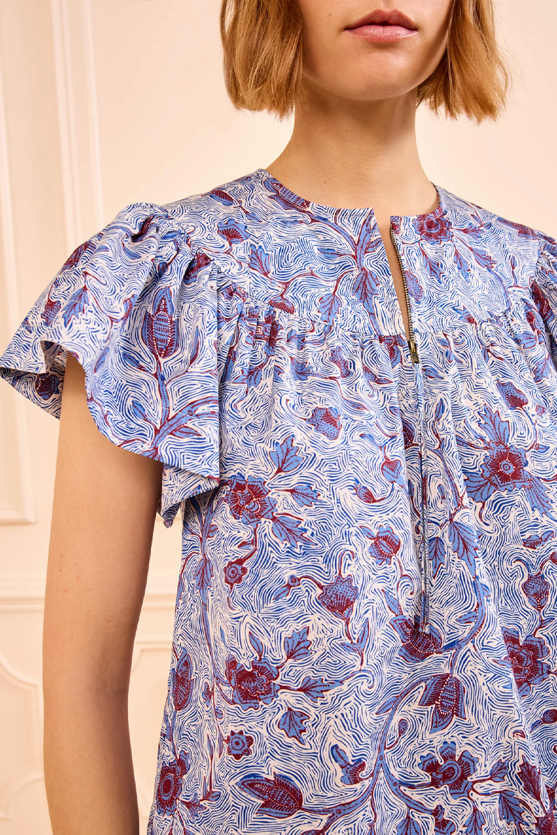 Perline Short Sleeve Cotton Blouse - Ulla Johnson