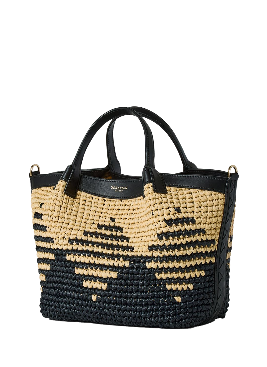 Mini Secret Bag Mosaico in Raffia - Serapian