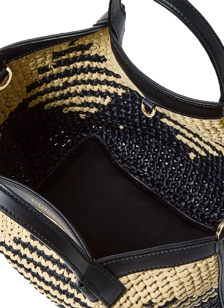 Mini Secret Bag Mosaico in Raffia - Serapian