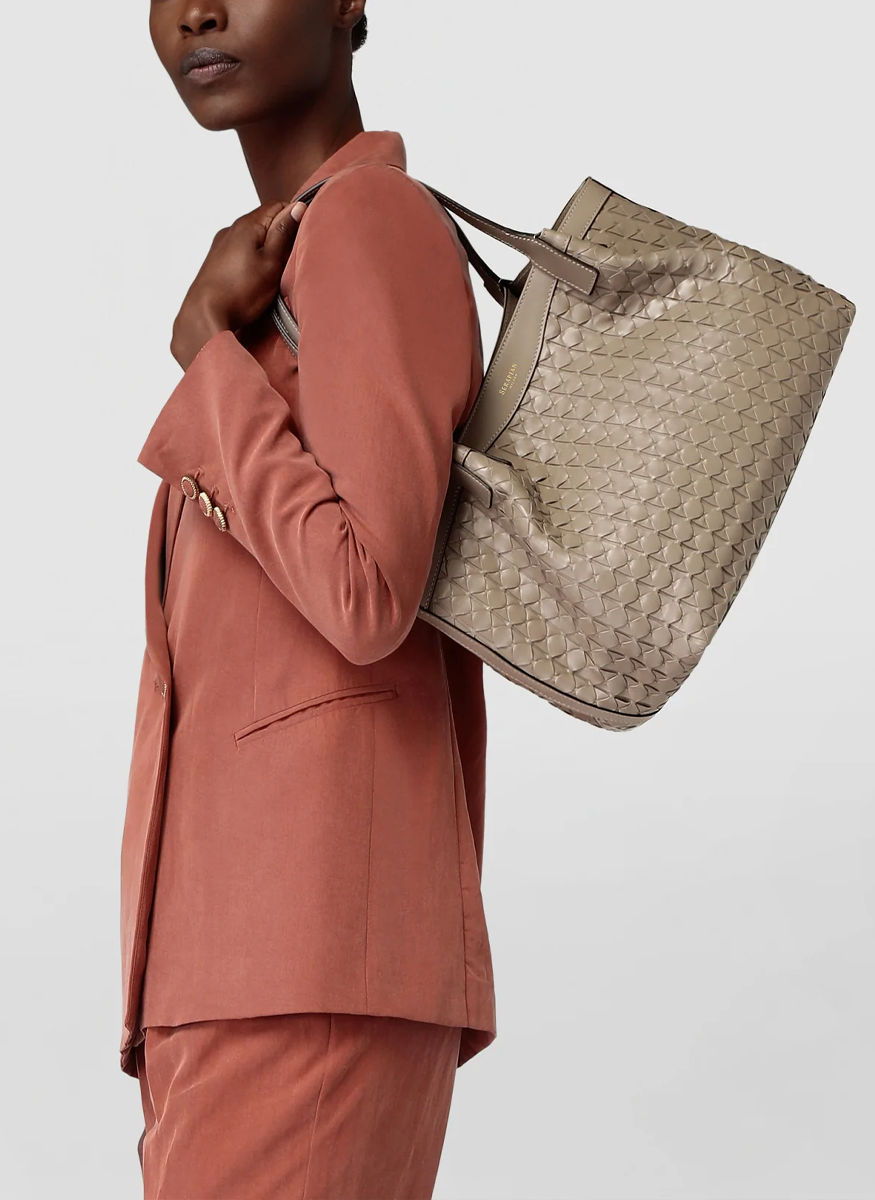 Small Secret Mosaico Tote in Sahara - Serapian