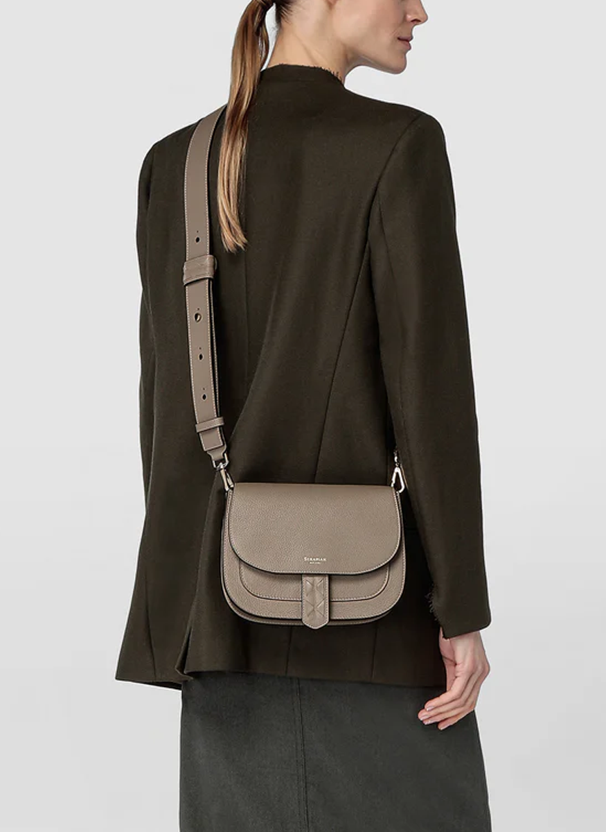 Luna Crossbody Bag in Sahara Rugiada Leather - Serapian