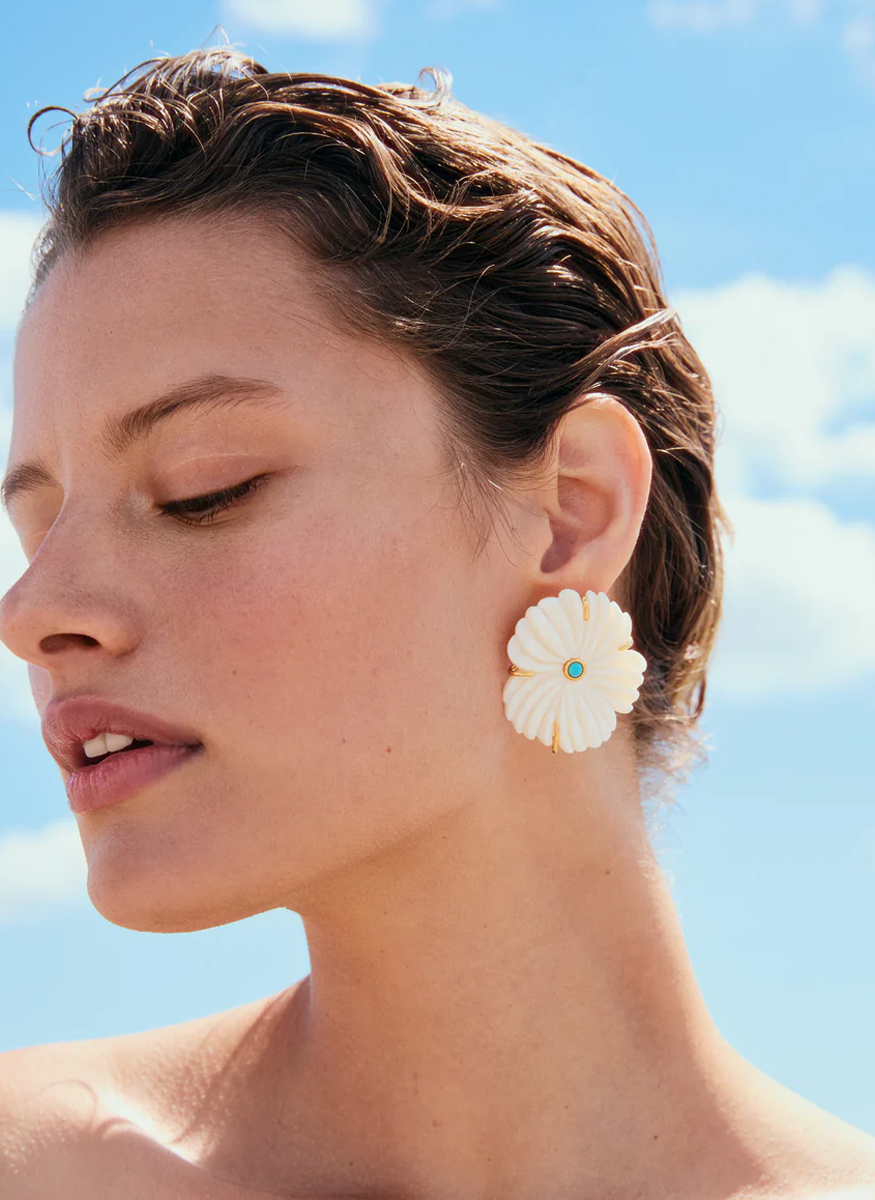 New Bloom Studs in Pearl