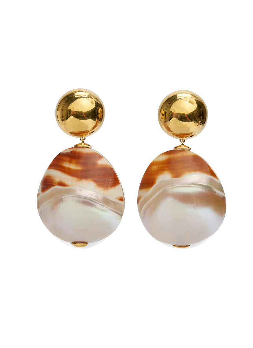 Roden Pearl Earrings In Tigre