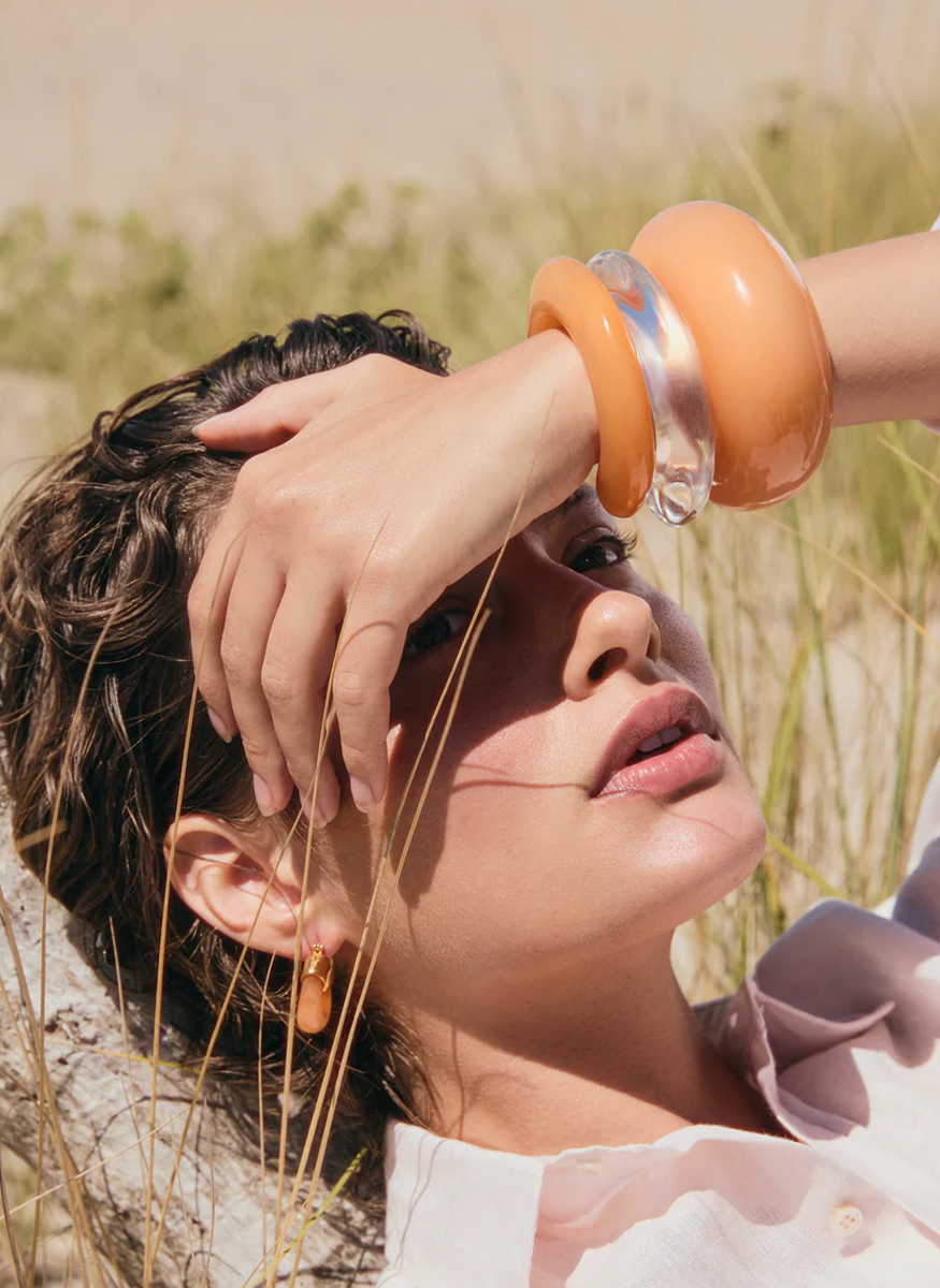 Mini Organic Hoops in Tangerine