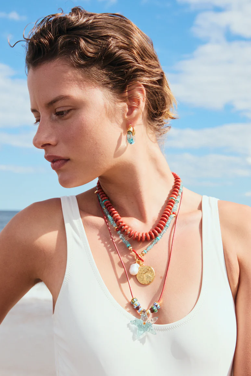 Mini Organic Hoops in Lagoon - Lizzie Fortunato