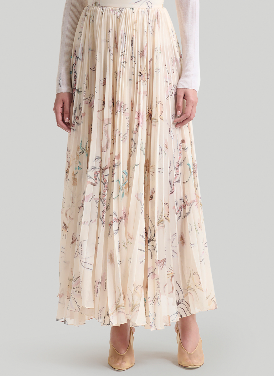 Sif Printed Tatoo Pleated Skirt - Altuzarra