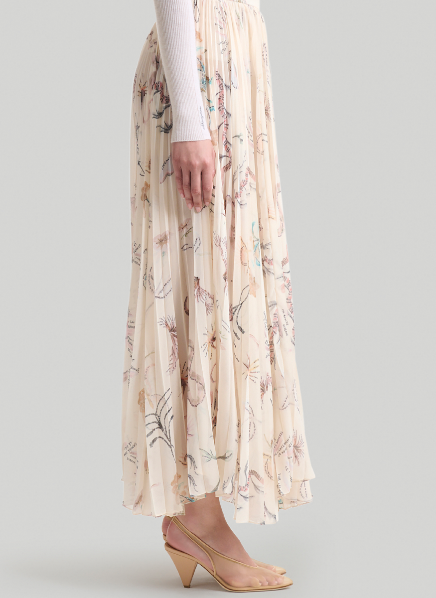 Sif Printed Tatoo Pleated Skirt - Altuzarra
