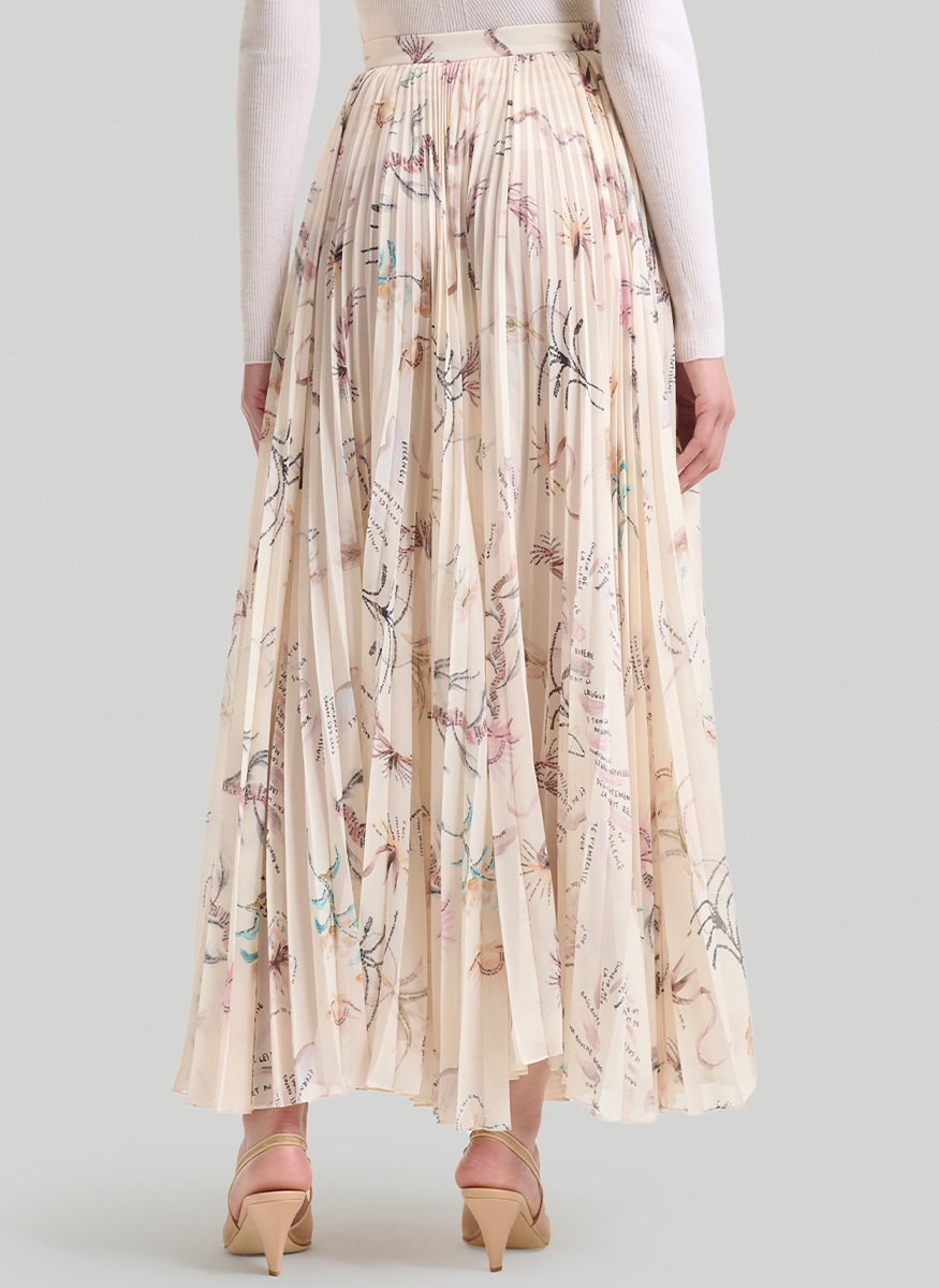 Sif Printed Tatoo Pleated Skirt - Altuzarra