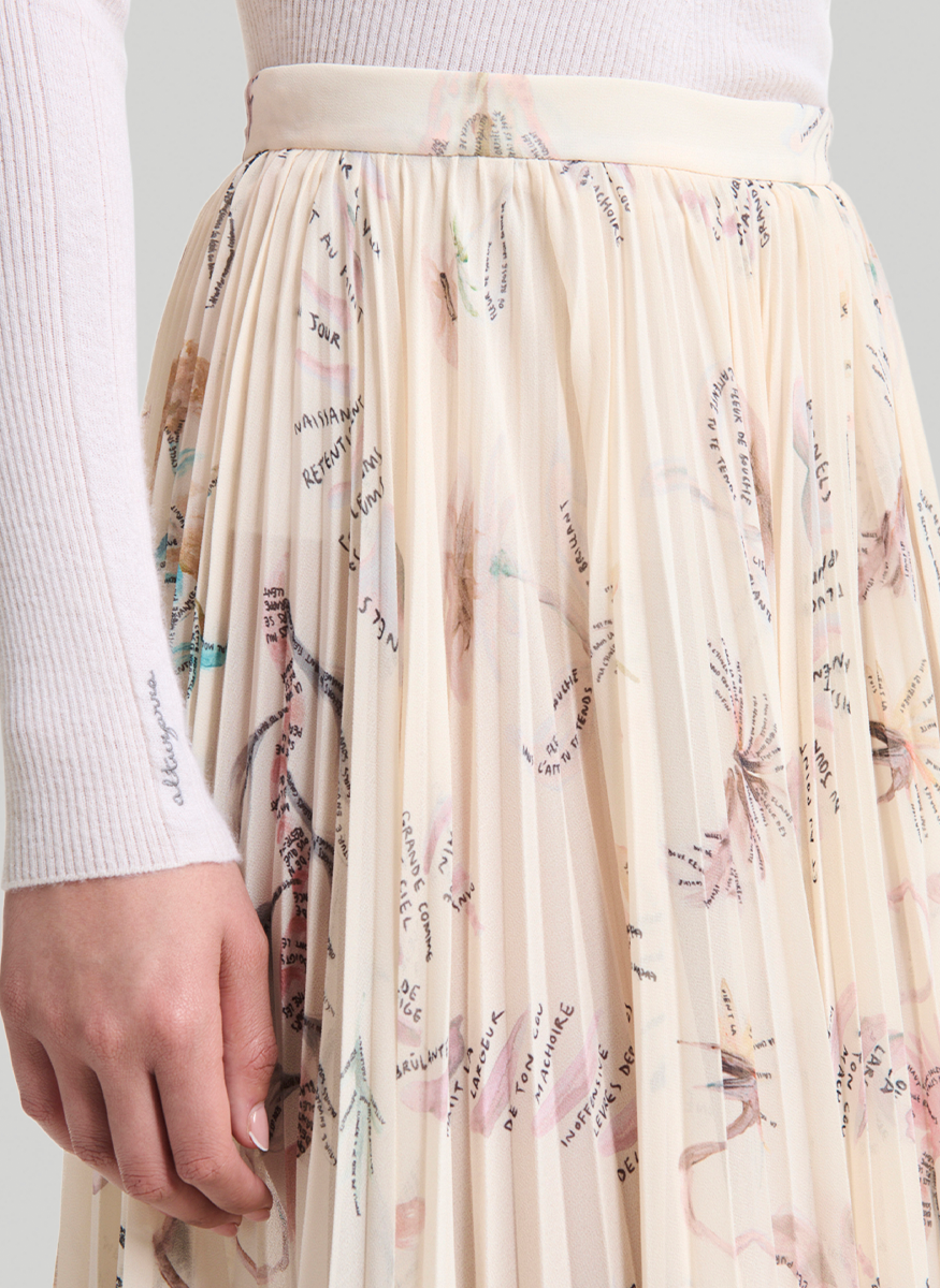 Sif Printed Tatoo Pleated Skirt - Altuzarra