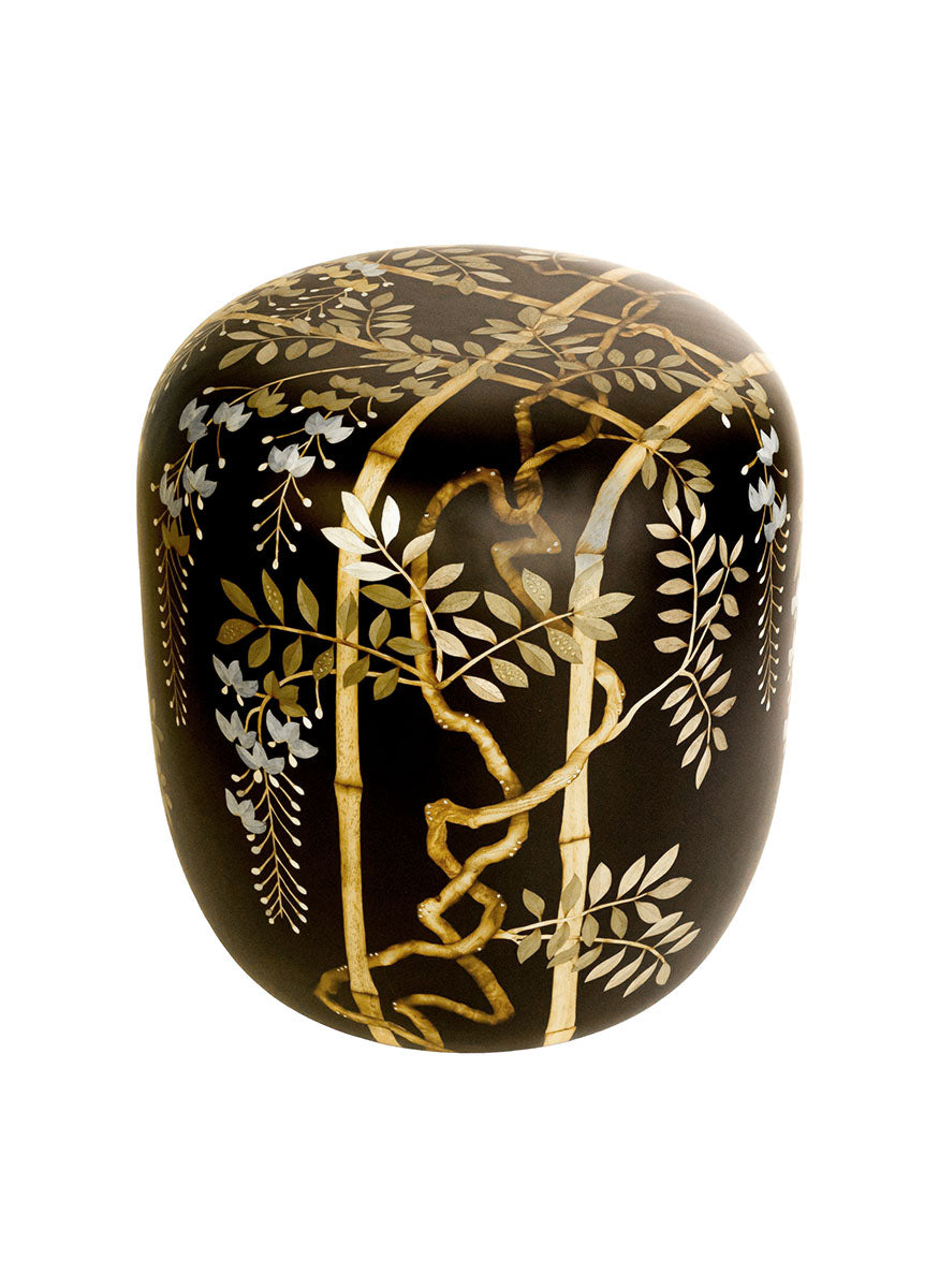 Bamboo Floral Marquetry Stool