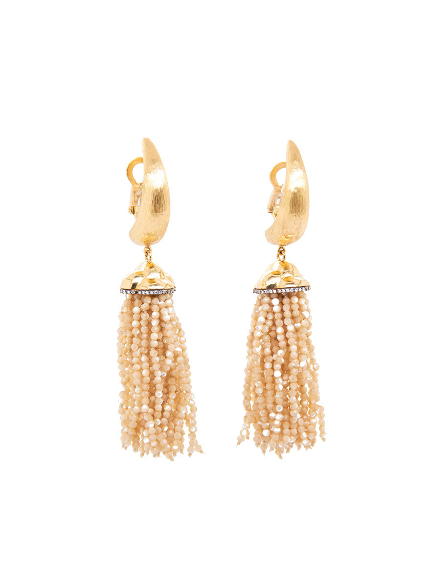 Mother-of-Pearl Fringe Earrings