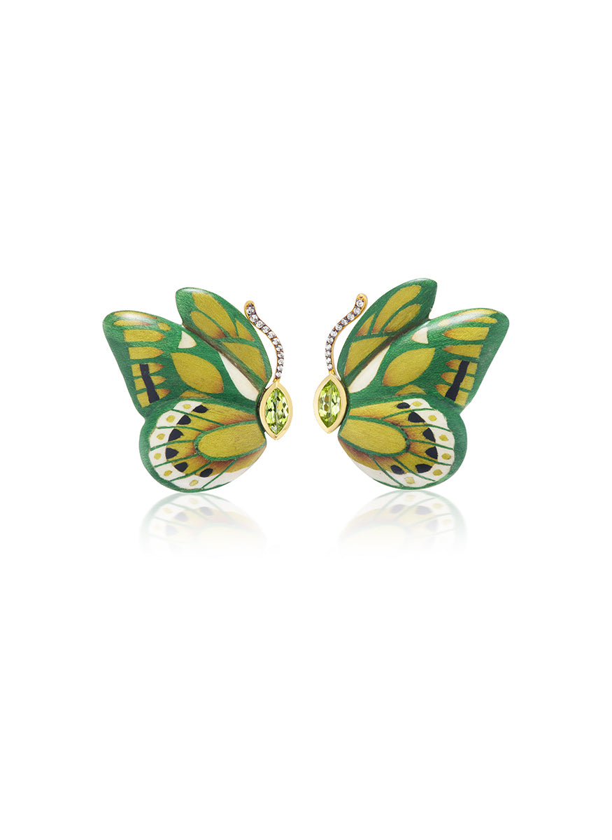 Marquetry Double Butterfly Wing Earrings