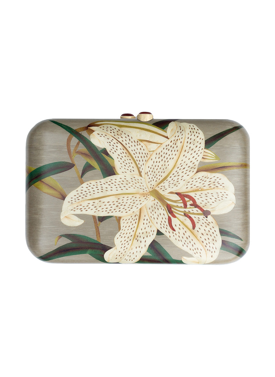 Stargazer Lily Marquetry Clutch